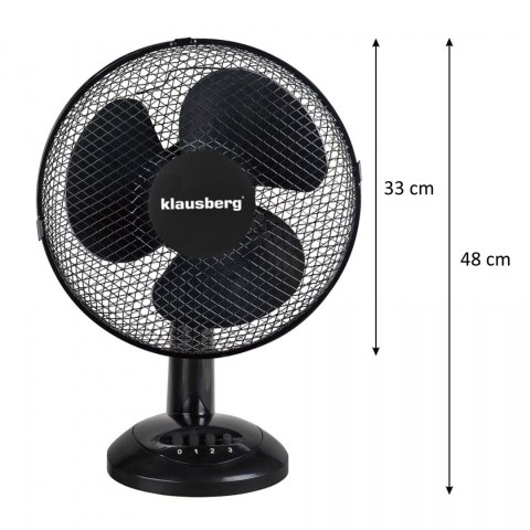 Wentylator Biurkowy Czarny 30 cm 40W KLAUSBERG KB-7474