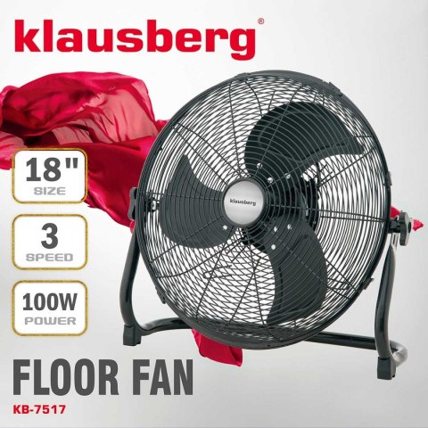 WENTYLATOR CYLKULATOR PODŁOGOWY 45CM 100W KLAUSBERG KB-7517