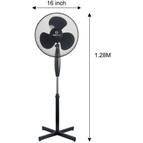 WENTYLATOR PODŁOGOWY 40CM 40W KINGCOOL KC-2125 CZARNY SIATKA
