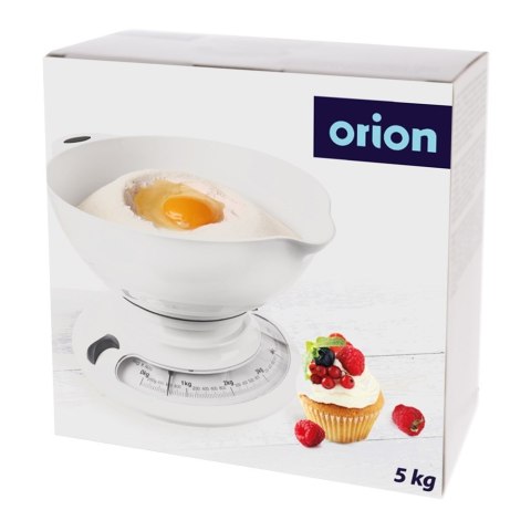 Waga kuchenna mechaniczna z misą miską biała 5kg ORION 131813