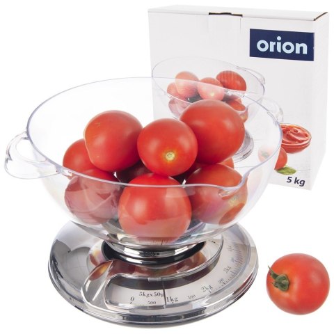 Waga kuchenna mechaniczna z misą miską przeźroczystą 5kg ORION 131814