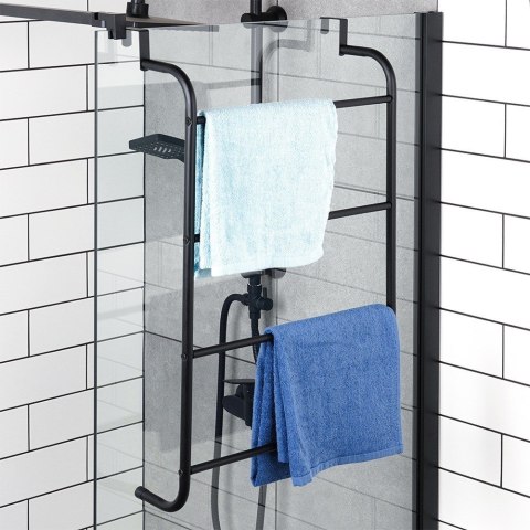 Wieszak na ręczniki łazienkowe uchwyt do wieszania metalowy czarny BATHROOM SOLUTIONS 530844