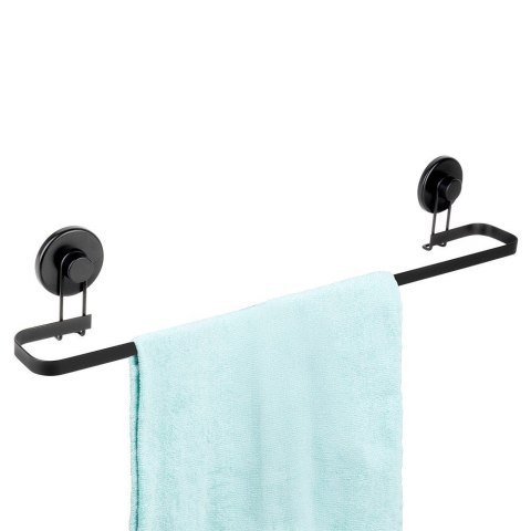 Wieszak na ręczniki łazienkowe uchwyt do wieszania metalowy czarny na przyssawki 60x8.5x11cm BATHROOM SOLUTIONS 567014