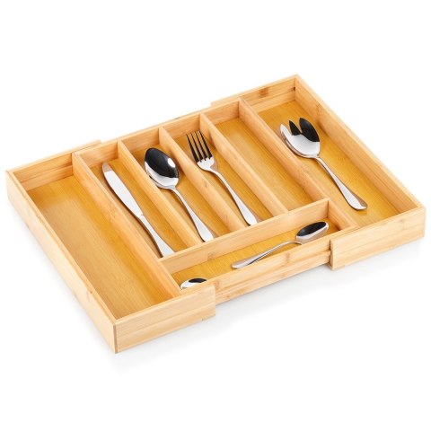 Wkład na sztućce do szuflady szuflad organizer rozsuwany bambusowy 28-45x33.5cm VILDE 229196