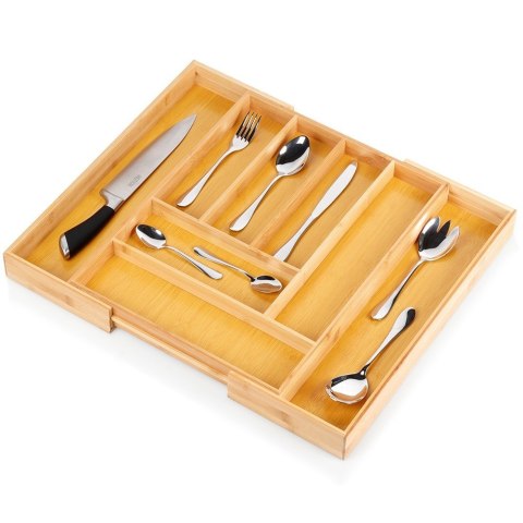 Wkład na sztućce do szuflady szuflad organizer rozsuwany bambusowy 35.5-54.5x45.5cm VILDE 229200