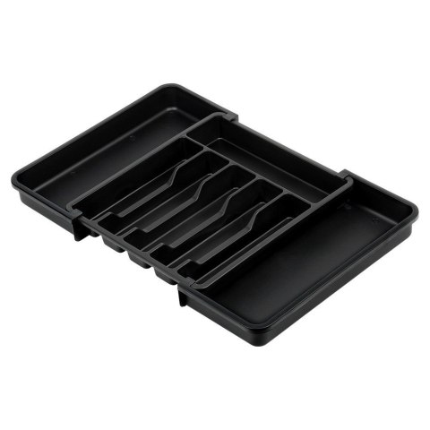 Wkład na sztućce do szuflady szuflad organizer rozsuwany czarny 33-56.5x37.5cm VILDE 229130