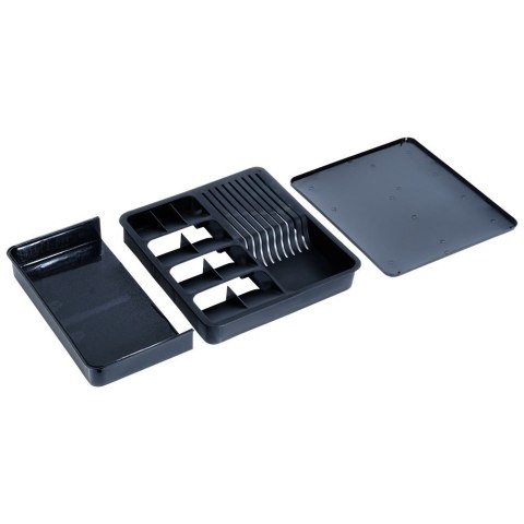 Wkład na sztućce do szuflady szuflad organizer rozsuwany czarny 40x31cm VILDE 229145