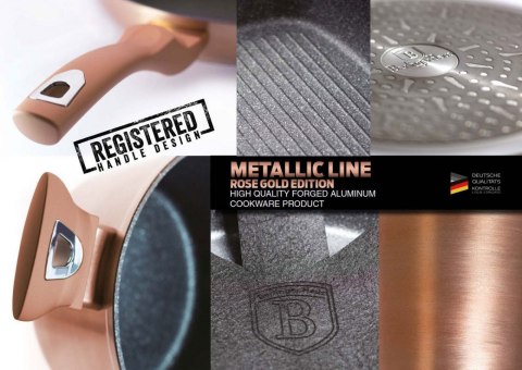 ZESTAW 3 PATELNI GRANITOWYCH 20/24/28CM BERLINGER HAUS METALLIC LINE ROSE GOLD BH-1279-NF