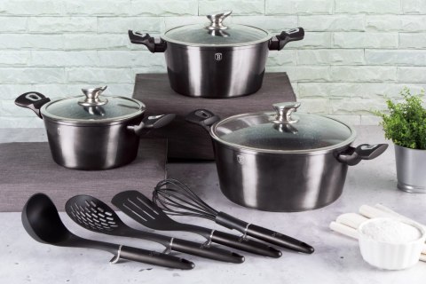 Zestaw Garnków Z Powłoką Granitową 10 el. BERLINGER HAUS Carbon Pro BH-6919