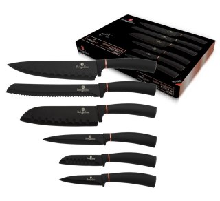 Zestaw Noży 6 Elementów Noże Do Krojenia BERLINGER HAUS BLACK ROSE GOLD BH-2337