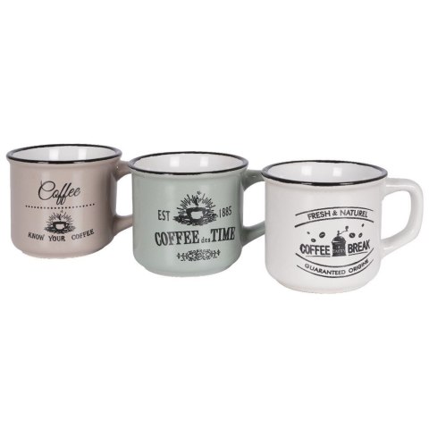 Kubki ceramiczne do kawy herbaty 160 ml zestaw kubków 3 sztuki SIAKI COLLECTION 139109