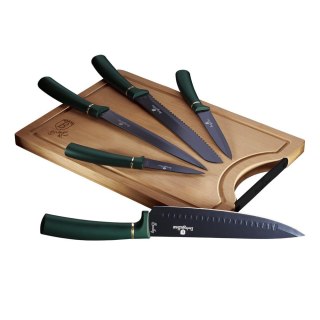 ZESTAW NOŻY Z DESKĄ 6 EL. BERLINGER HAUS METALLIC EMERALD LINE BH-2551