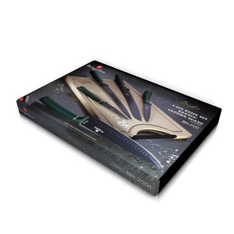 ZESTAW NOŻY Z DESKĄ 6 EL. BERLINGER HAUS METALLIC EMERALD LINE BH-2551