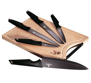 ZESTAW NOŻY Z DESKĄ 6 ELE. BERLINGER HAUS BLACK ROSE BH-2708