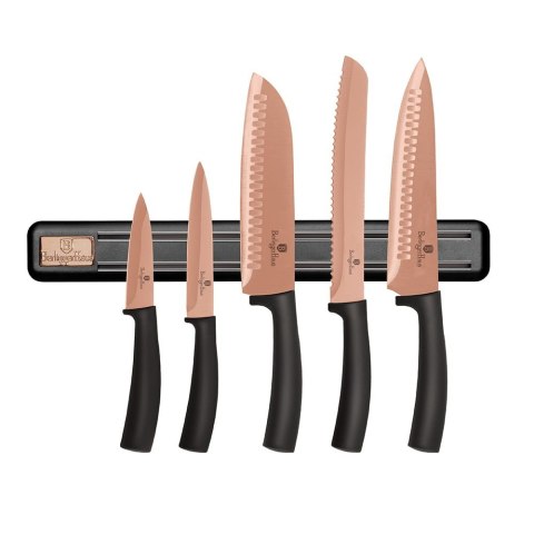 ZESTAW NOŻY Z LISTWĄ MAGNETYCZNĄ 6 EL. BERLINGER HAUS ROSE GOLD BH-2614
