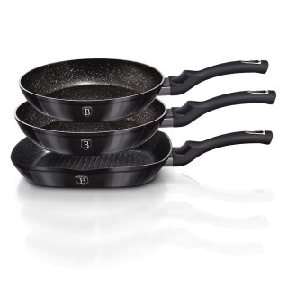 ZESTAW PATELNI GRANITOWYCH 20,24,28cm BERLINGER HAUS METALLIC LINE CARBON PRO BH-6904