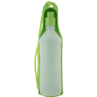 Skladany Bidon na Wodę dla Psa Zielony 500ml z Sznurkiem do Przypięcia DC05